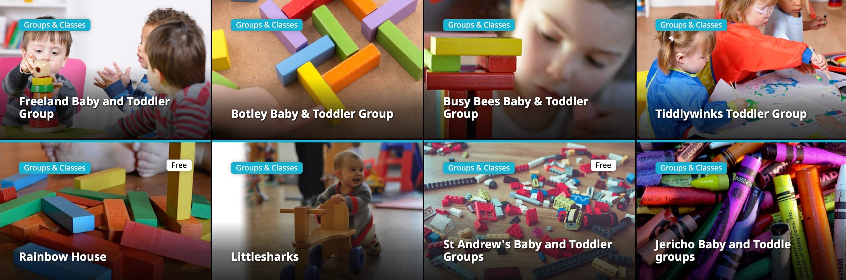 Add a Baby, Toddler or Kids Groups or Class to Oxford Rocks